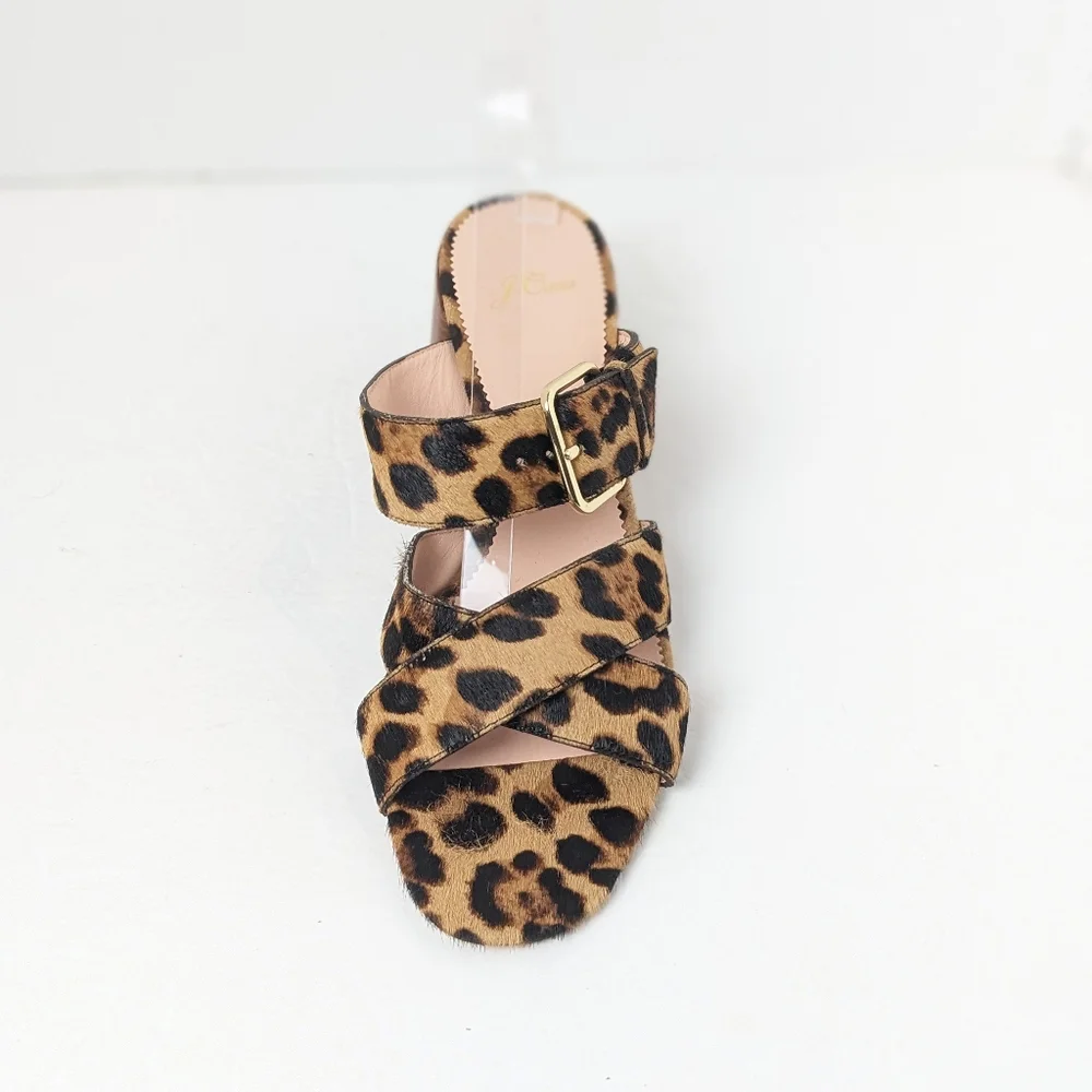 NWOT Jcrew Leopard Penny Slides - Picture 9 of 16